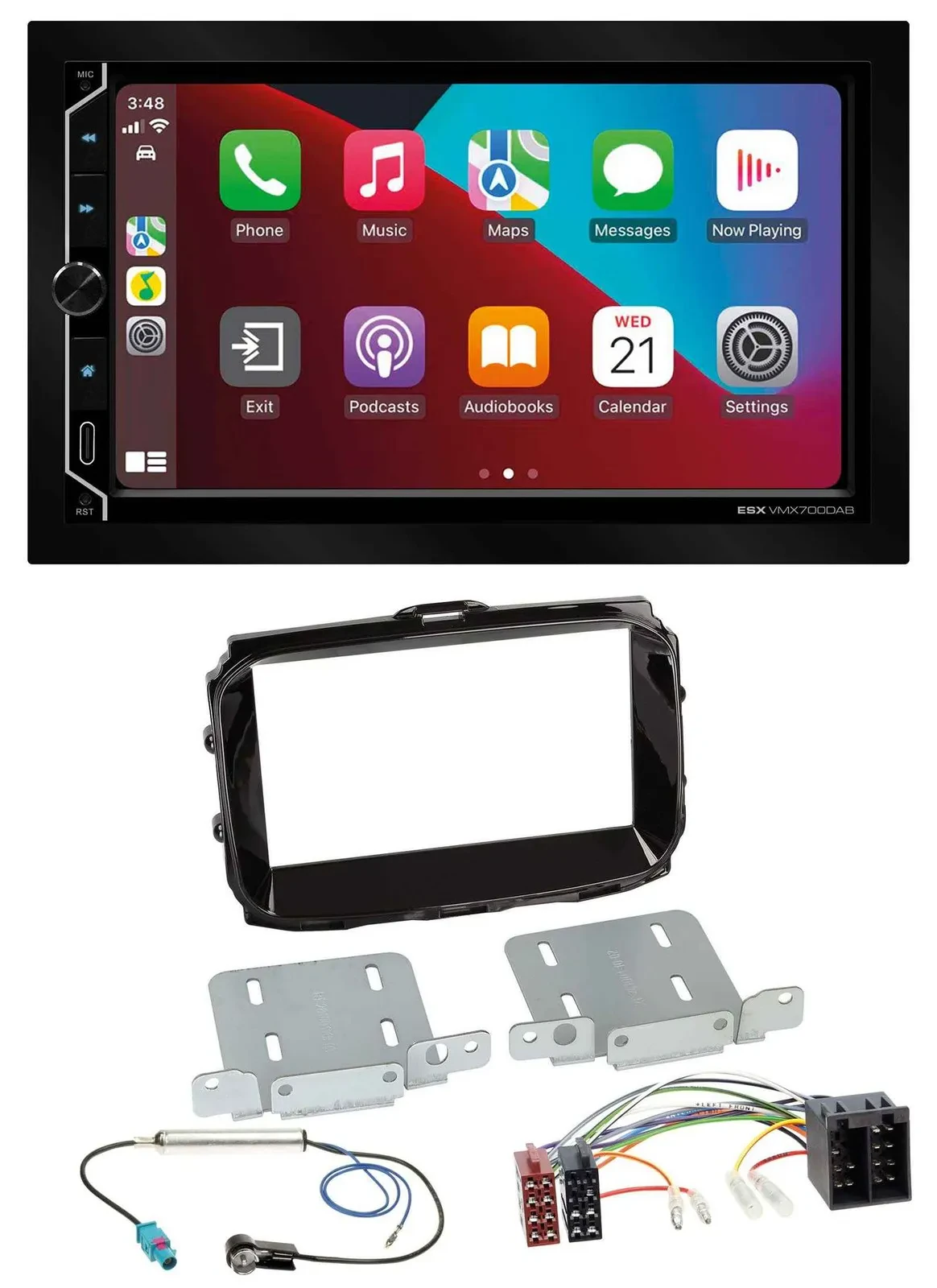 ESX 2DIN DAB USB MP3 Bluetooth Autoradio für Alfa Romeo ISO ab 2013 piano