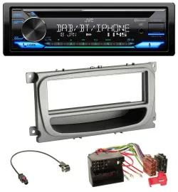 JVC Bluetooth MP3 USB DAB CD Autoradio für Ford Mondeo S-Max 07-14 silber Ablage