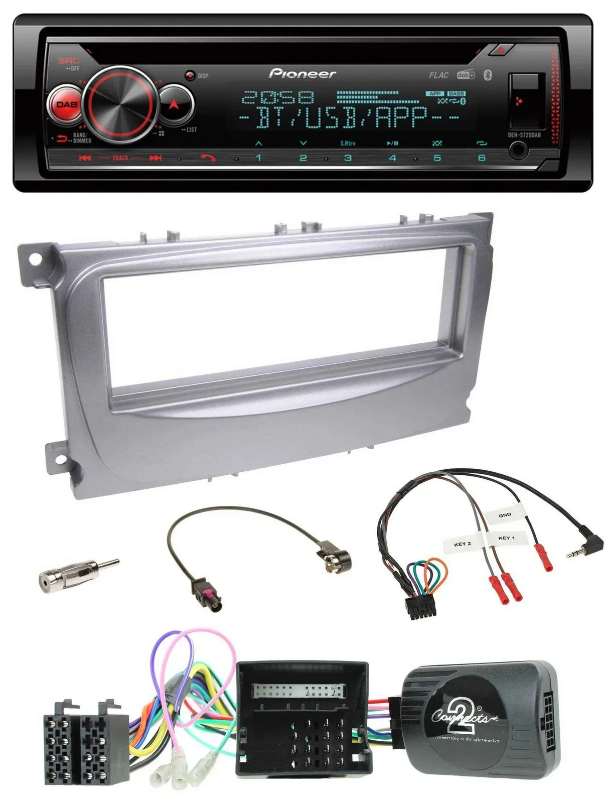 Автомагнитола Pioneer DAB, CD, Bluetooth, USB для Ford S-Max/Mondeo (Can-Bus, с 2007)
