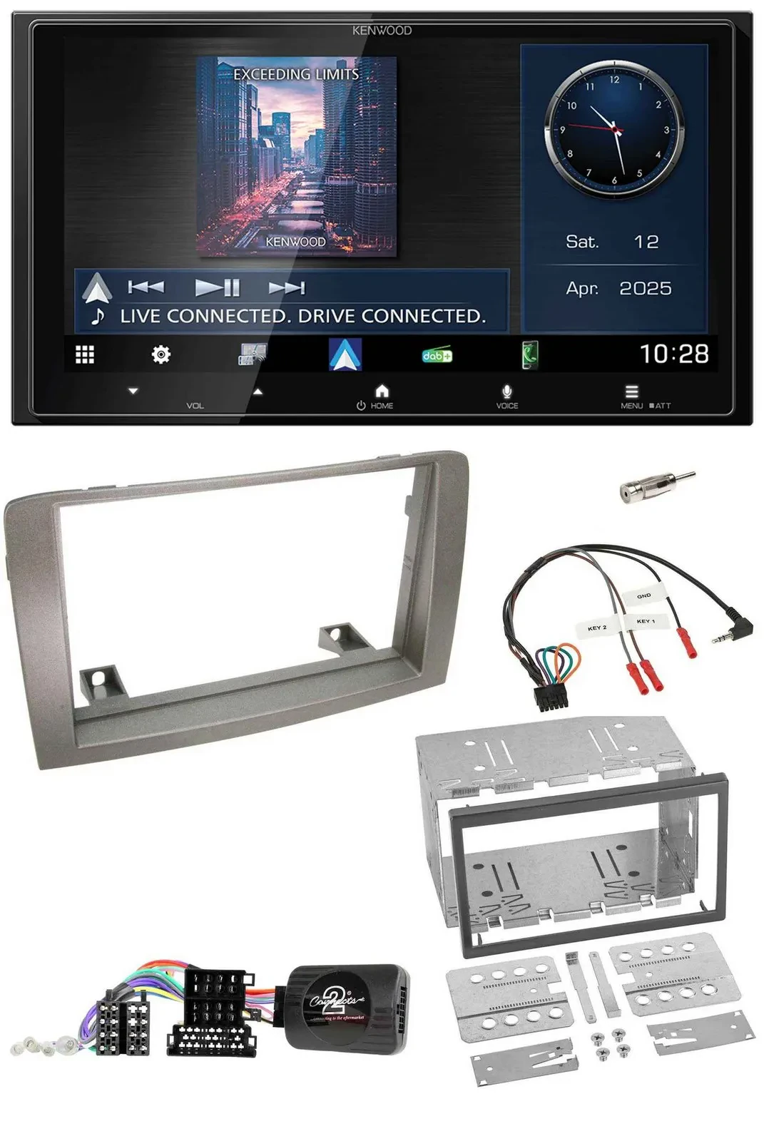 Автомагнитола для Lancia Musa 2004–2012 Kenwood 2DIN, Bluetooth, USB, DAB, совместима с кнопками на руле