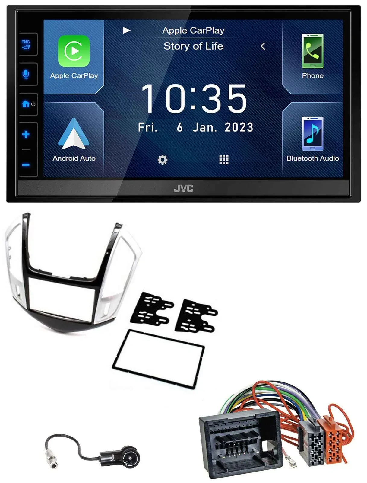 JVC DAB Bluetooth MP3 USB 2DIN Autoradio für Chevrolet Cruze 2011-2016