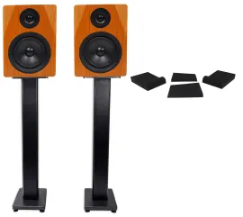 (2) Rockville DPM5C Dual Powered 5.25" 300w Active Studio Monitors+Stands+Pads