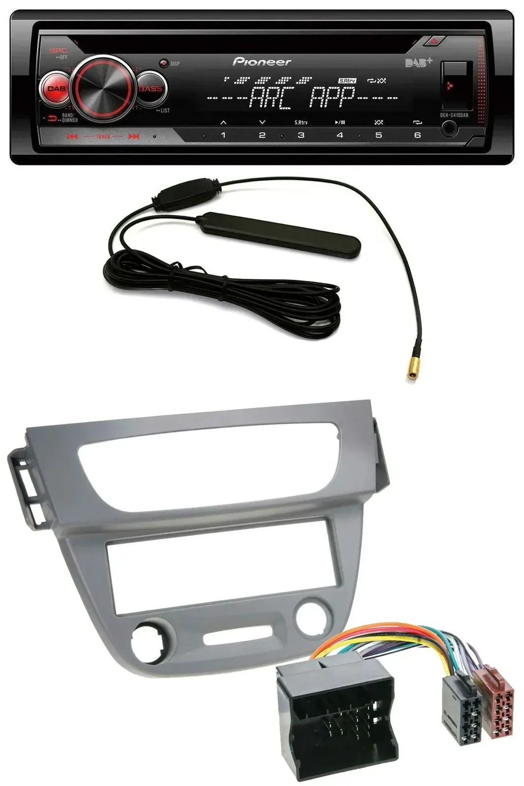 Автомагнитола для Renault Megane 3 Pioneer CD USB AUX DAB MP3 Quadlock 2009–2014 серый