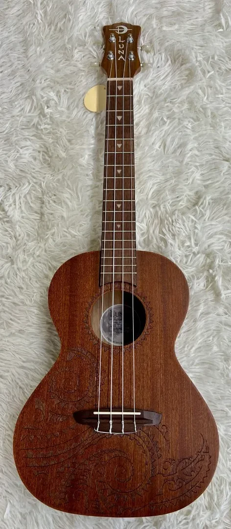 Luna Guitars Luna UKE TTN MAH Acoustic Tenor Tattoo Mahogany Ukulele with gig bag