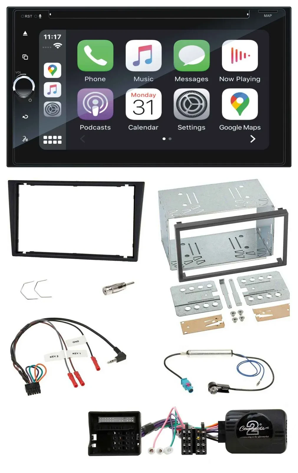 Blaupunkt 2DIN Bluetooth DAB USB DVD Lenkrad Autoradio für Opel Corsa C Tigra Ve