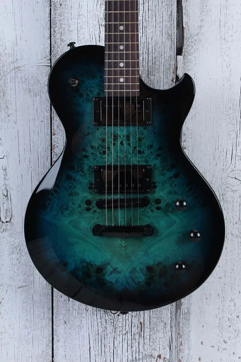 Schecter Solo-II Standard Electric Guitar Ocean Blue Burst Burl Finish