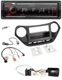 Kenwood Lenkrad Bluetooth USB DAB Autoradio für Hyundai i10 ab 2014 schwarz