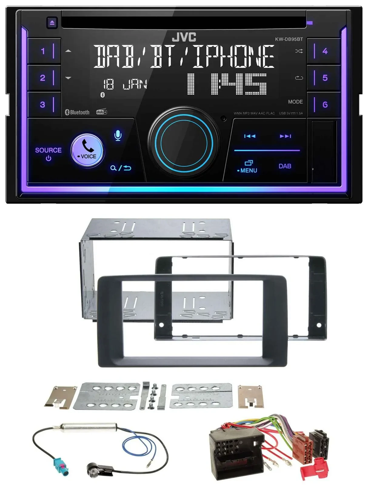 JVC MP3 USB 2DIN DAB Bluetooth CD Autoradio für MAN TGA TGL TGM TGS TGX ab 2007
