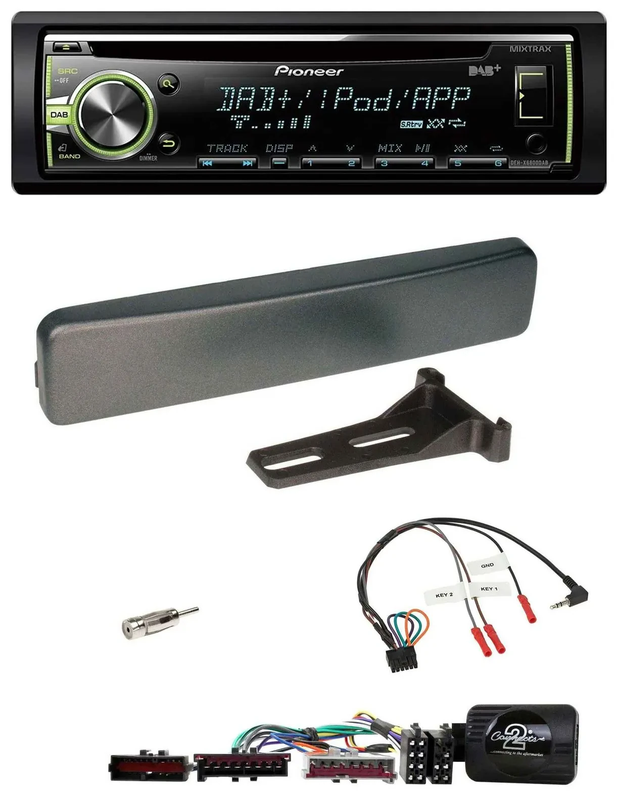 Pioneer DAB USB MP3 Lenkrad CD Autoradio für Ford Mondeo Focus anthrazit