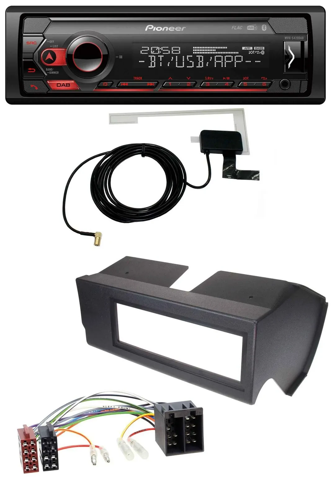 Автомагнитола Pioneer DAB USB MP3 Bluetooth для Fiat Panda (до 2002), черный