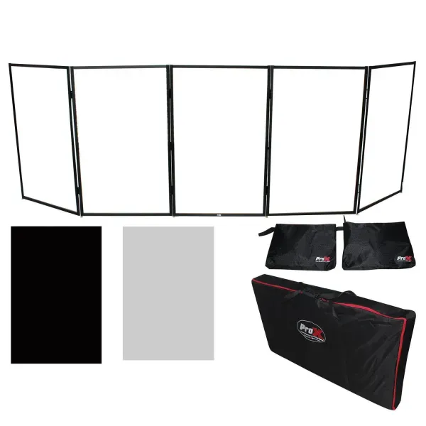 ProX XF-5X3048B Black Aluminum 5 Panel Scrim Facade Frontboard + Carry Bag Pack