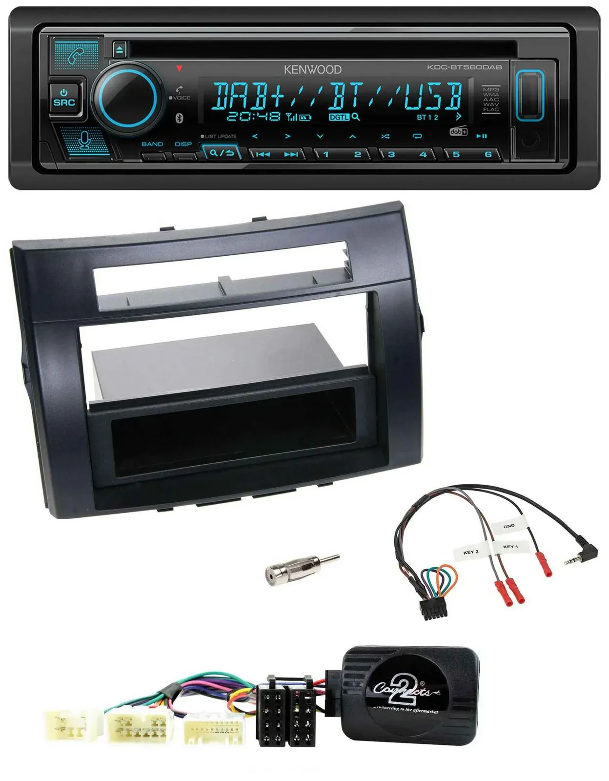 Kenwood Bluetooth DAB CD Lenkrad USB Autoradio für Toyota Corolla Verso 04-07 sc