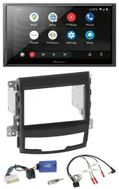 Pioneer USB 2DIN DAB Lenkrad Bluetooth Autoradio für SSangYong Korando mit Taste
