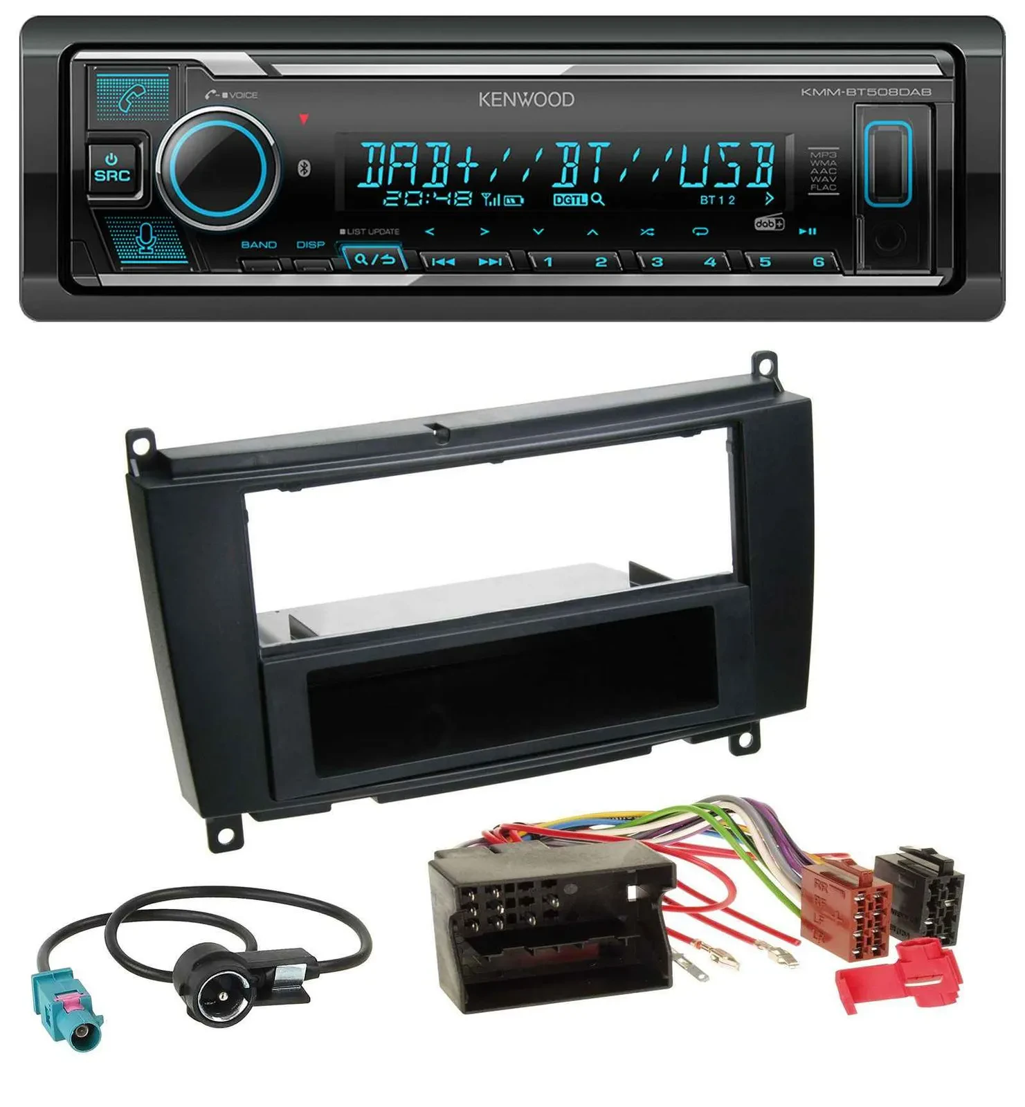 Kenwood Bluetooth MP3 DAB USB Autoradio für Mercedes CLK W209 ab 06 Coupe 04-09