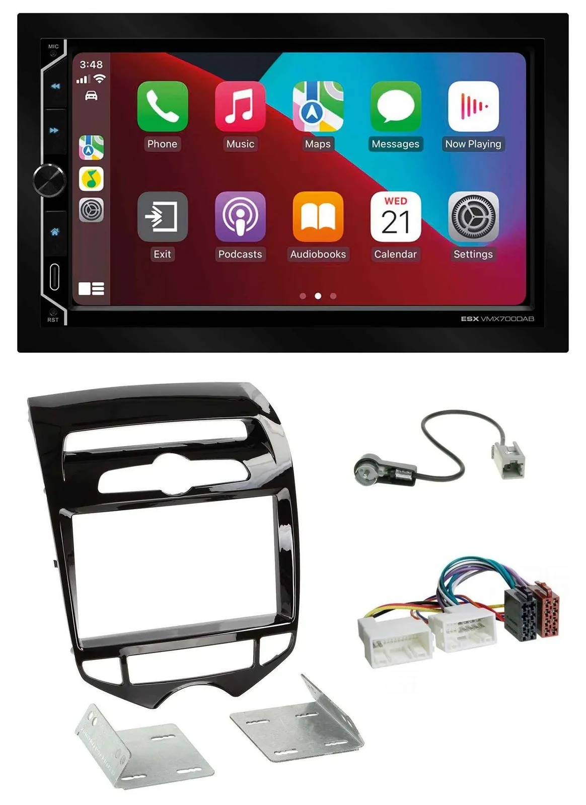 ESX 2DIN DAB USB MP3 Bluetooth Autoradio für Hyundai ix20 ab 10 autom. Klima