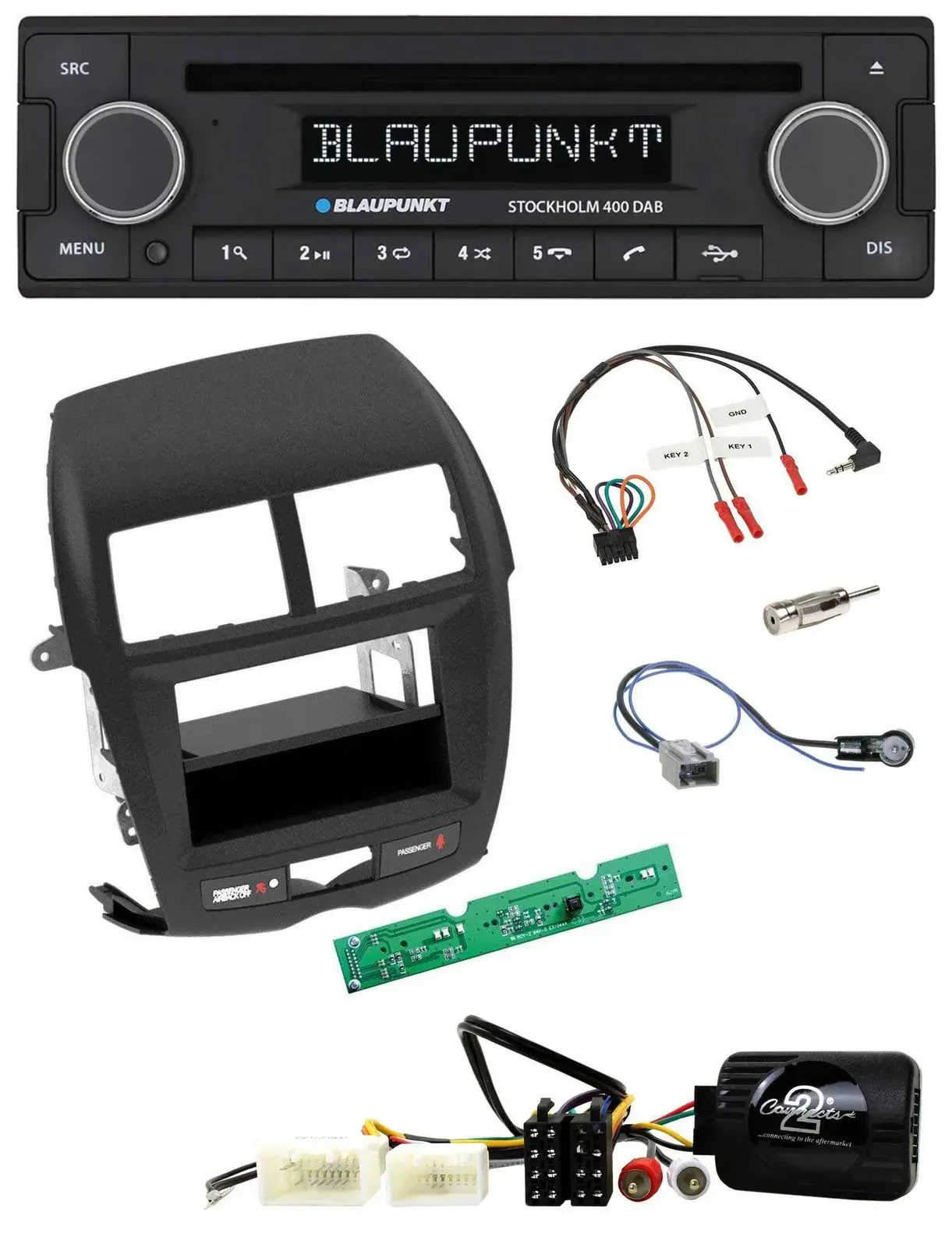 Blaupunkt Lenkrad Bluetooth DAB CD USB Autoradio für Mitsubishi ASX 2010-2014