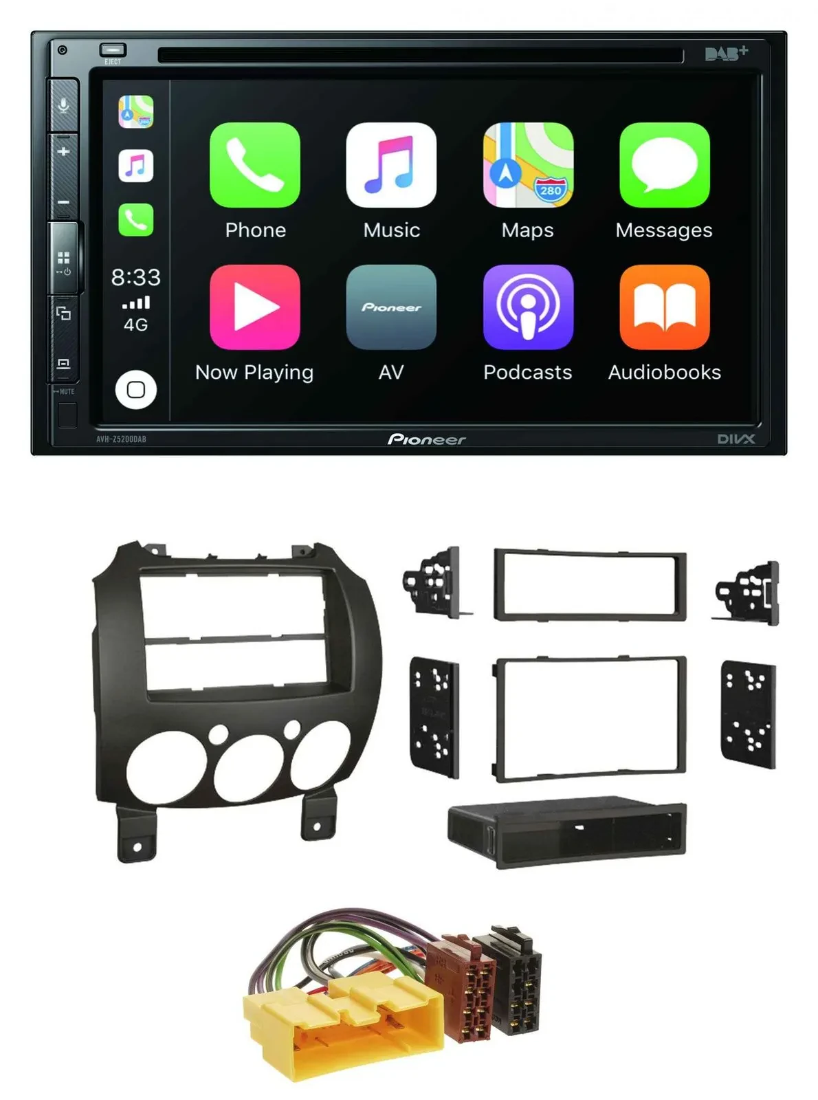 Автомагнитола для Mazda 2 Pioneer 2-DIN, DVD, DAB, Bluetooth, USB