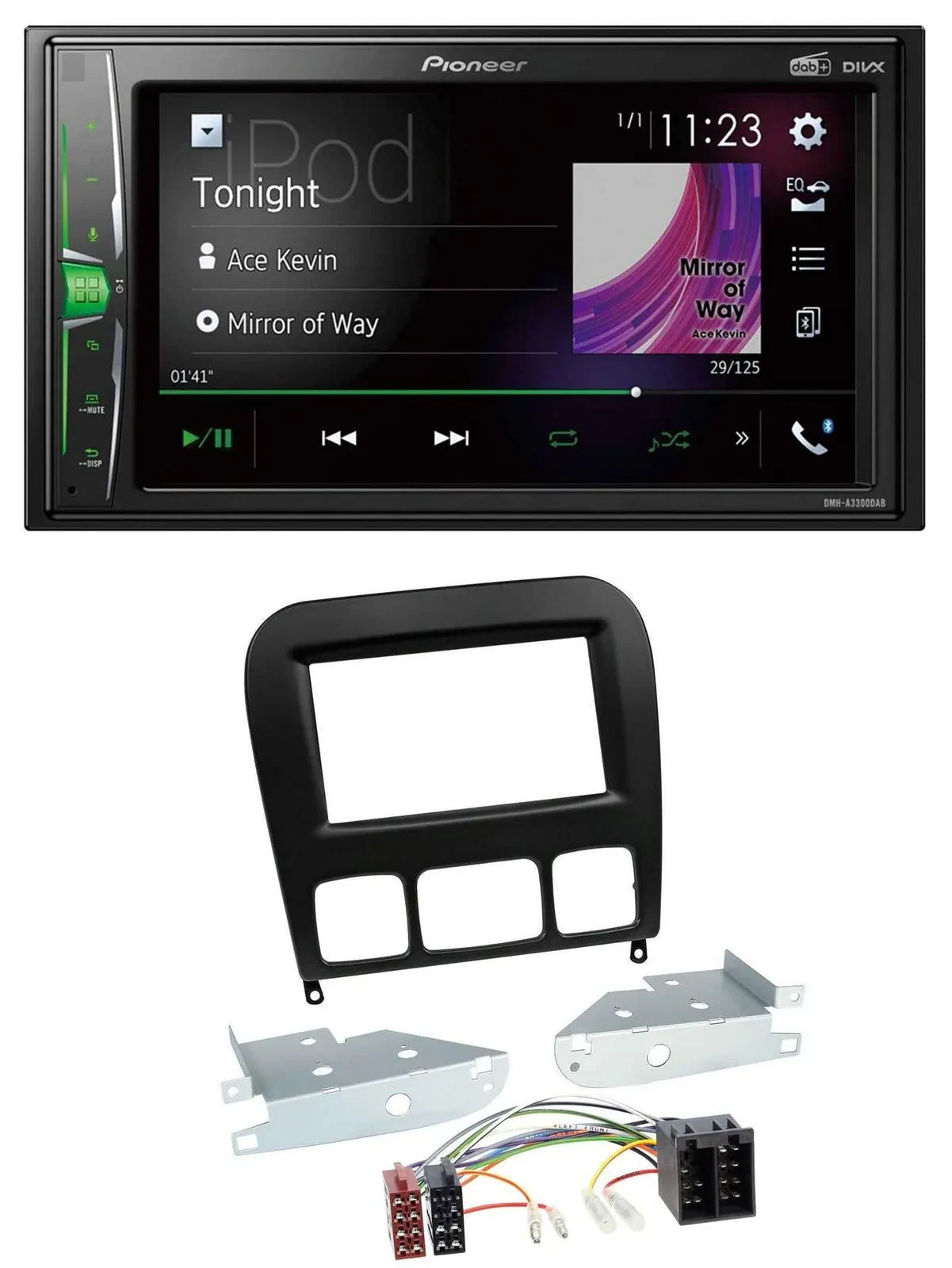 Автомагнитола для Mercedes S‑Class (1998–2005) Pioneer 2DIN MP3 DAB USB Bluetooth черная