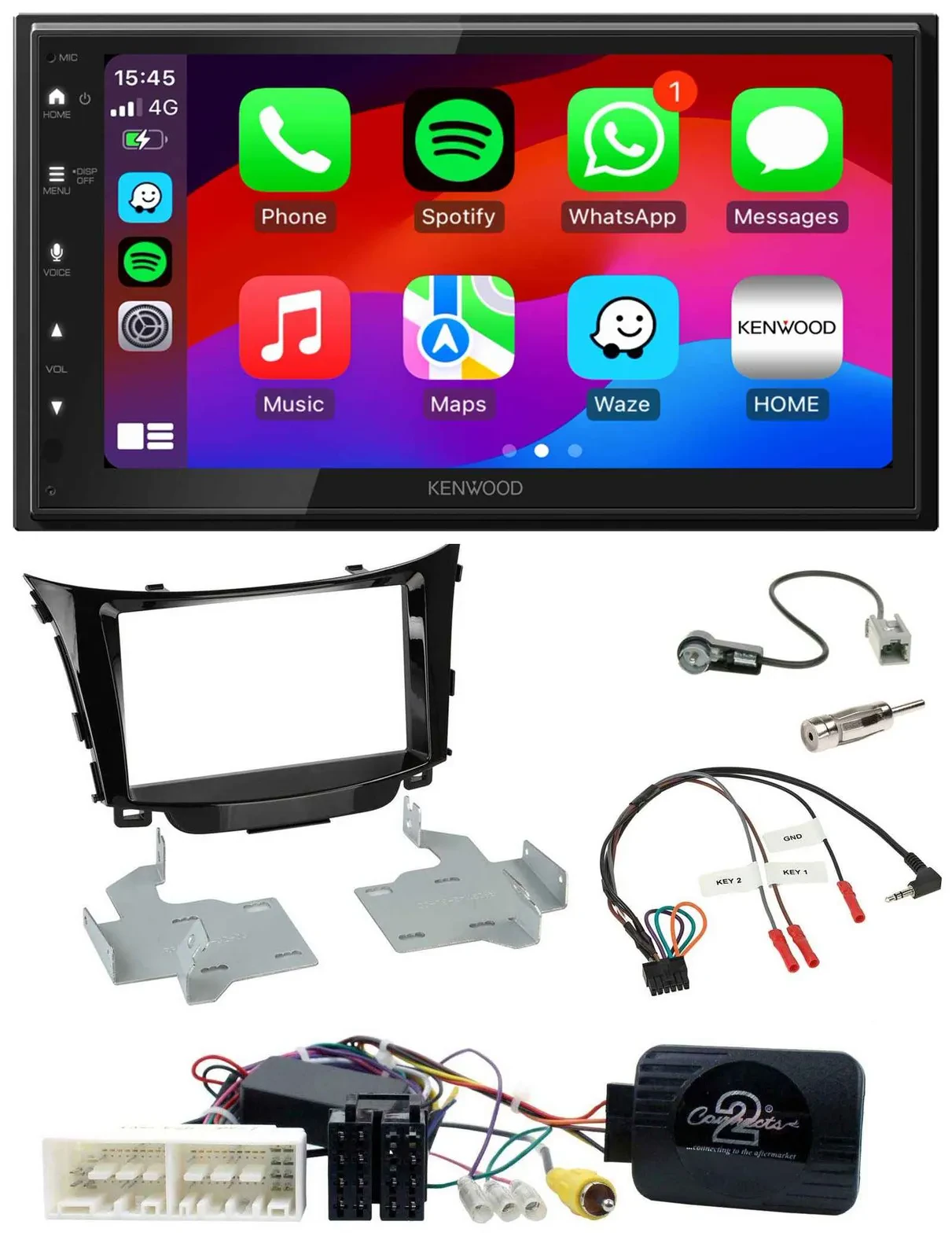 Kenwood Lenkrad USB DAB 2DIN Bluetooth Autoradio für Hyundai I30 ab 2017