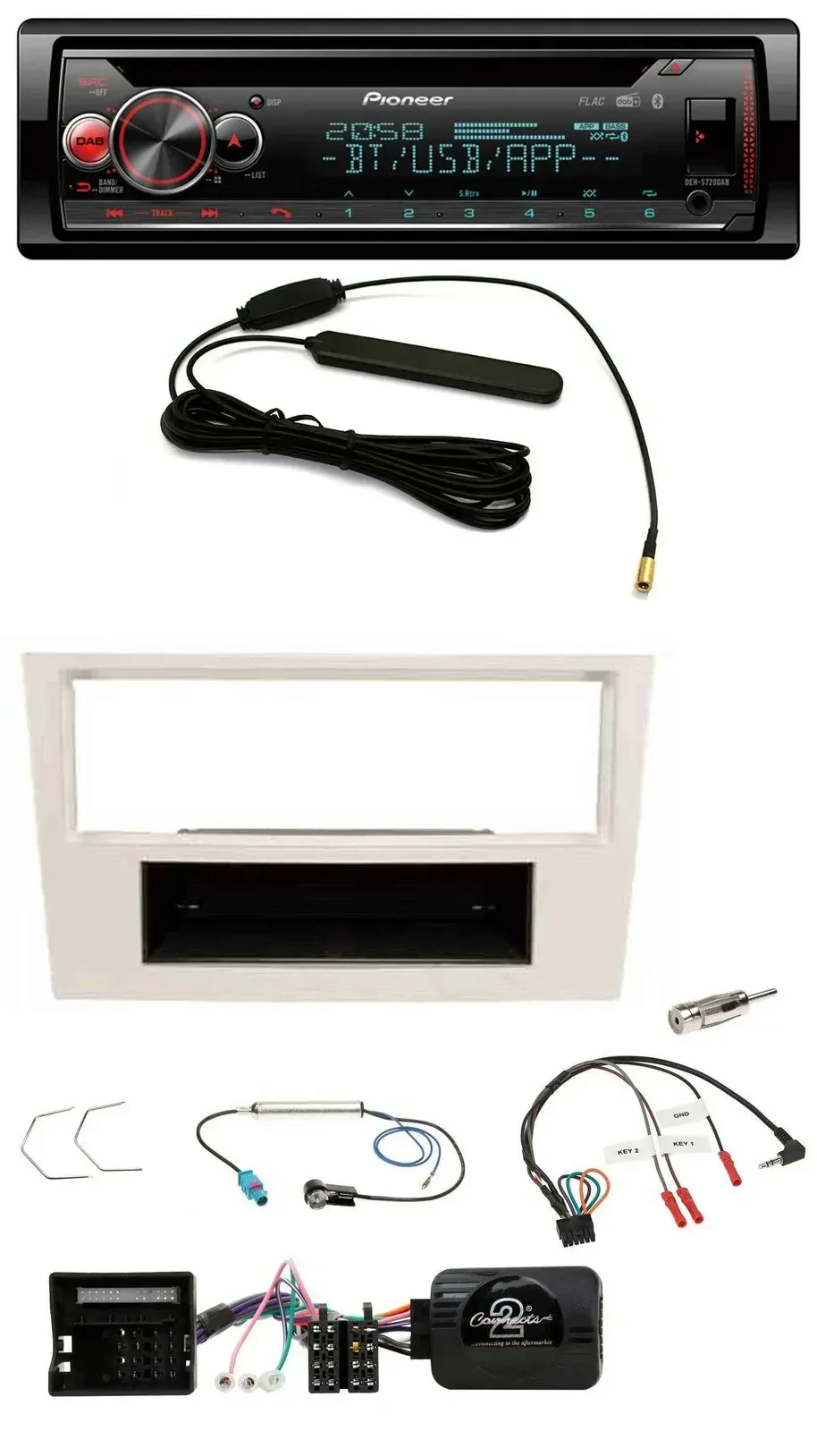 Автомагнитола Pioneer Bluetooth, DAB, CD, USB для Opel Corsa D 2006–2008 с поддержкой управления на руле