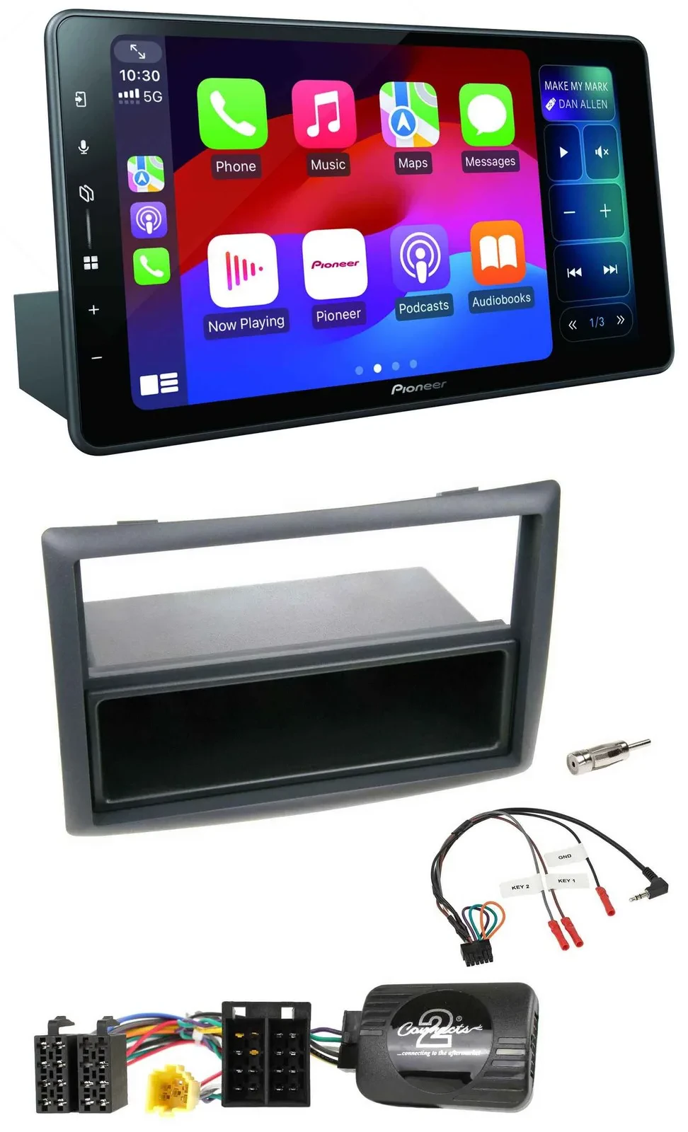 Pioneer Bluetooth DAB Lenkrad USB Autoradio für Renault Megane 2007-2008 schwarz