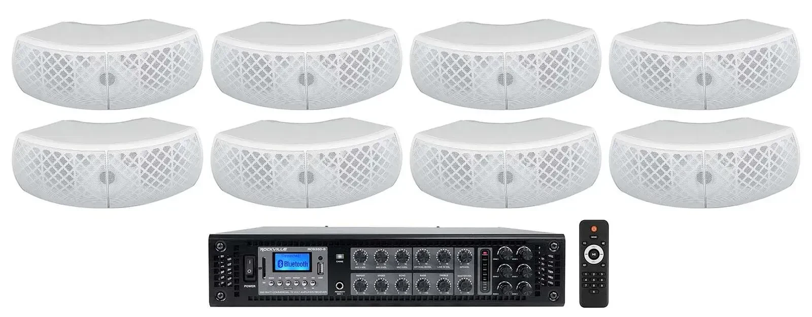 Настенная акустика Rockville WET-D4 White с усилителем (8 штук)