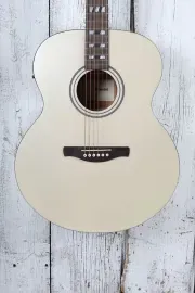 Б/У Электроакустическая гитара Ibanez AJ70M2E Jumbo, верхняя дека из массива ели, 25.5", 20 ладов, цвет Pearl White