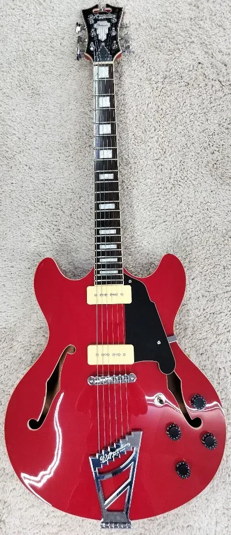 Б/У Электрогитара D'Angelico Premier DC полуакустическая, P-90, Stairstep Tailpiece