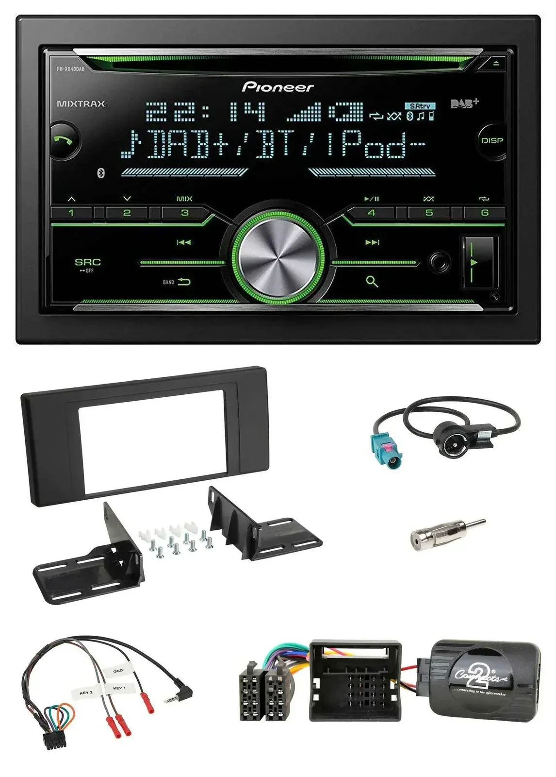 Pioneer Bluetooth Lenkrad DAB 2DIN USB CD Autoradio für BMW X5 E53 2000-2006