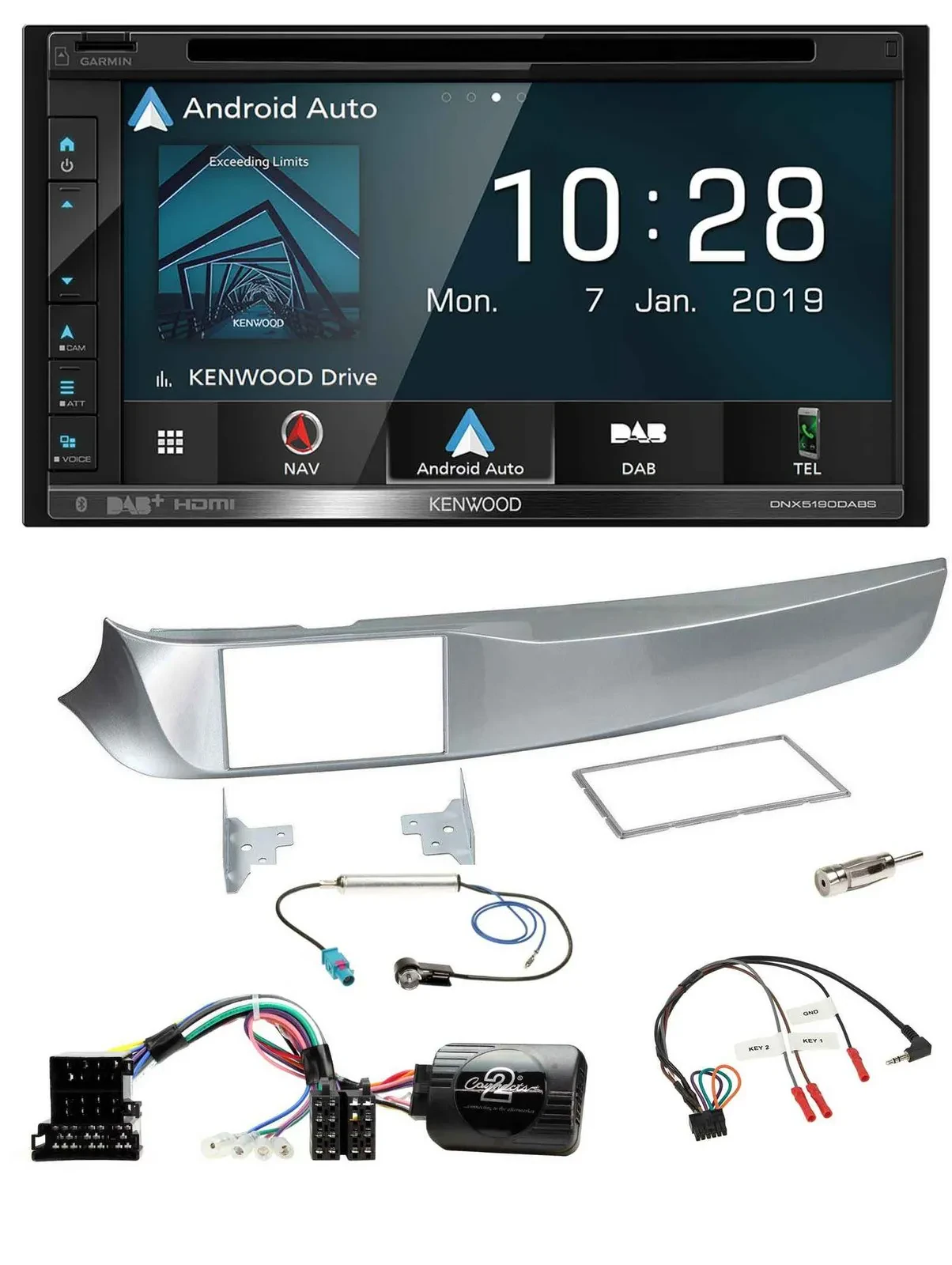 Kenwood DAB TMC USB 2DIN Lenkrad Bluetooth Navigation für Alfa Giulietta 2010-20