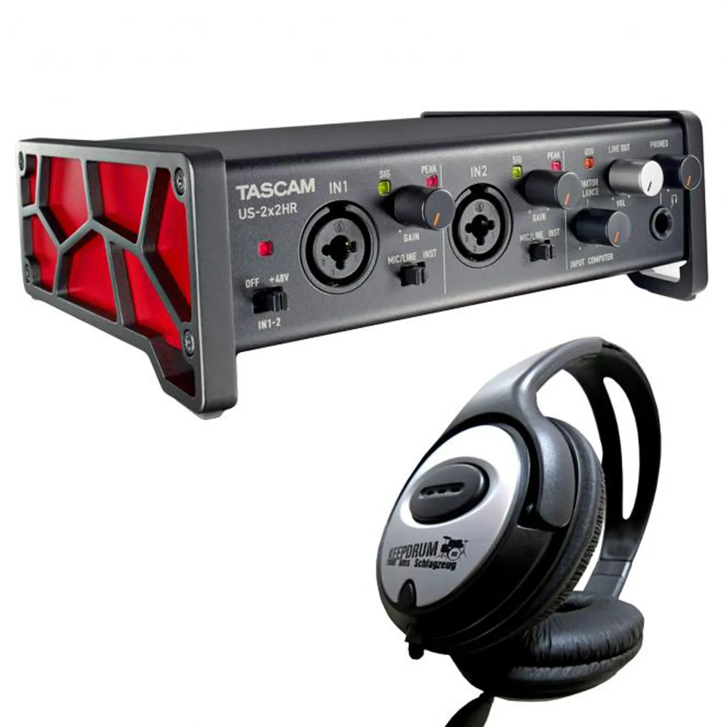 Tascam US-2x2HR USB Interface mit Kopfhörer