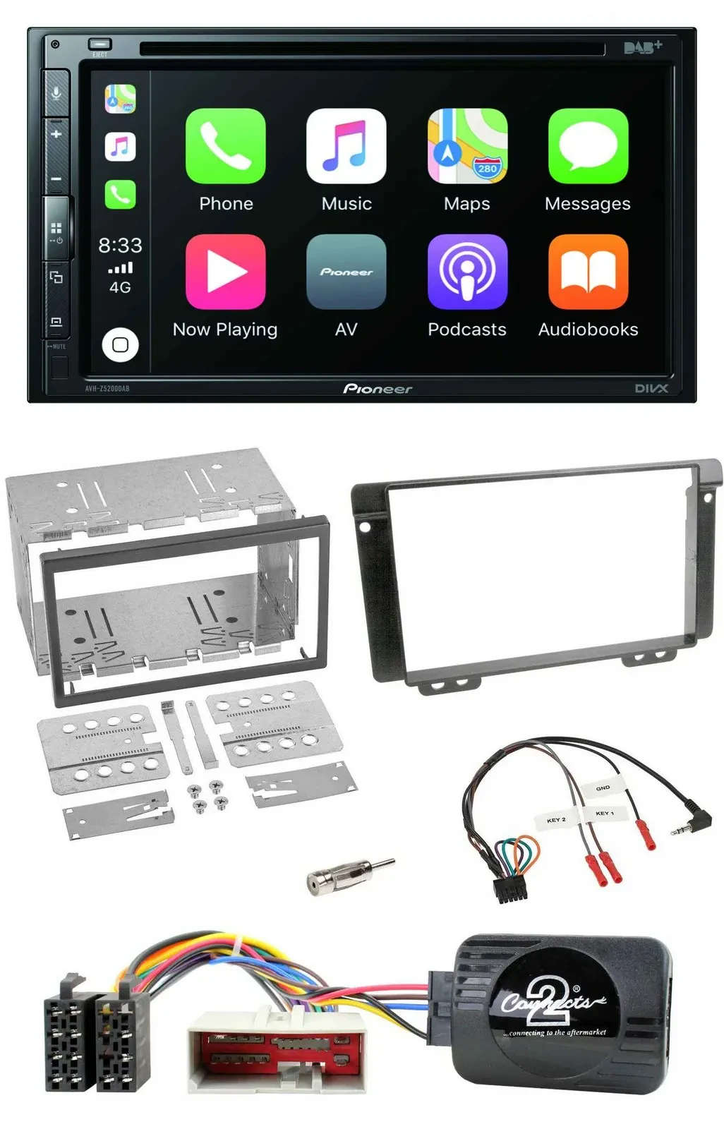 Pioneer DVD 2DIN Lenkrad DAB Bluetooth USB Autoradio für Land Rover Freelander 2