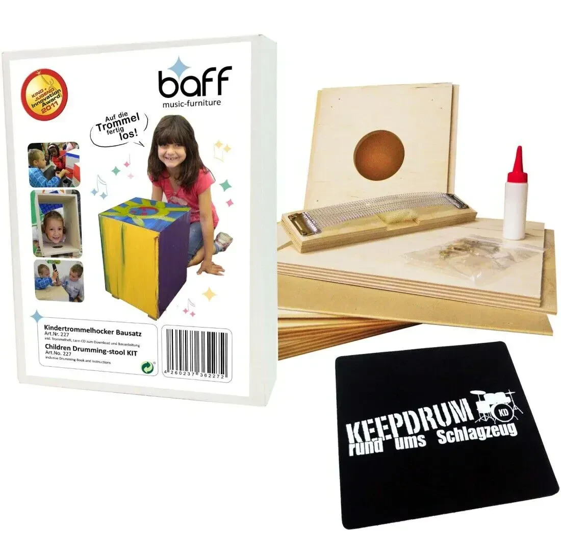 Кахон Baff Kinder-Trommel-Hocker Cajon Bausatz 38 (набор) с Sitz-Pad keepdrum
