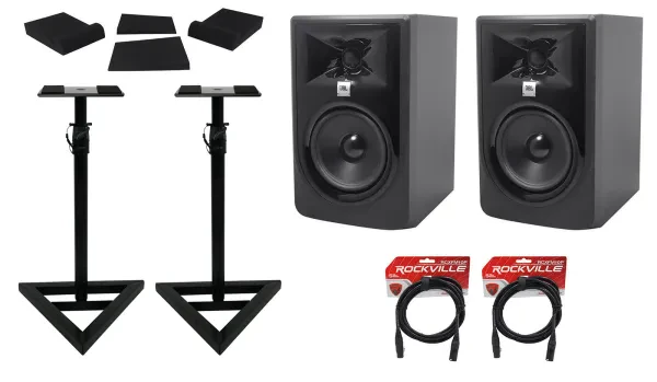 Активный студийный монитор JBL 305PMKII Black с аксессуарами (пара)