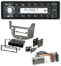 Continental MP3 AUX USB DAB 1DIN Autoradio für Honda Jazz (ab 2009) - silber