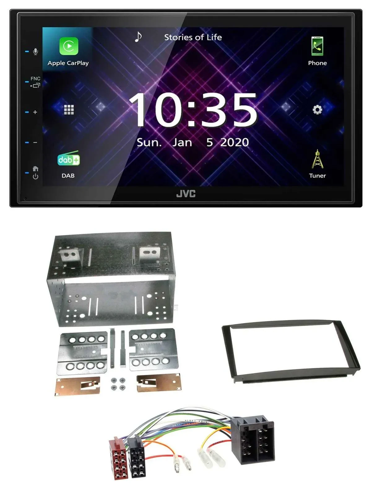 Автомагнитола JVC 2-DIN, DAB, Bluetooth, USB, MP3 для Kia Ceed 01-09 и proCeed 08-11