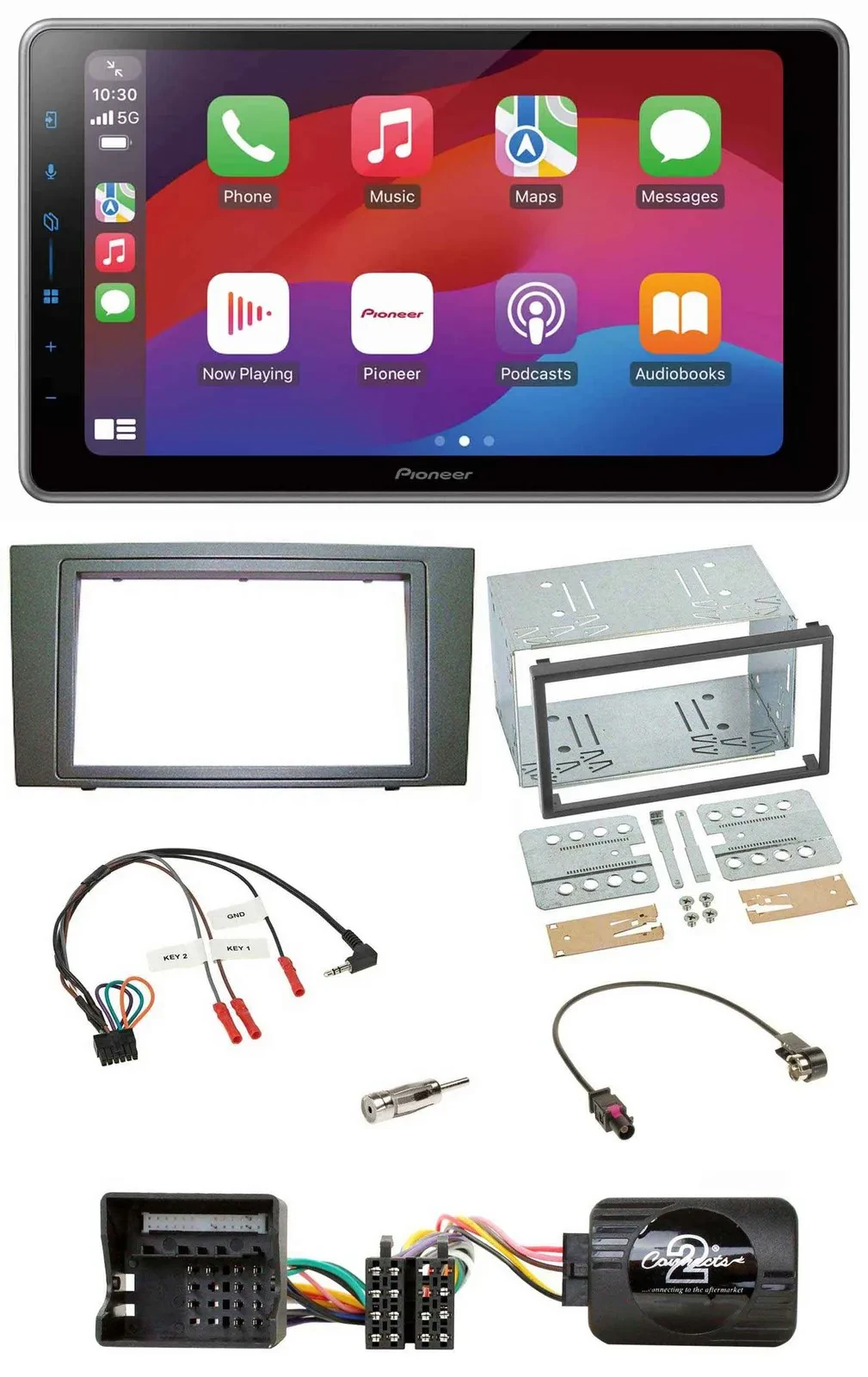 Pioneer Lenkrad USB DAB Bluetooth 2DIN Autoradio für Ford Mondeo 2003-2007 schwa