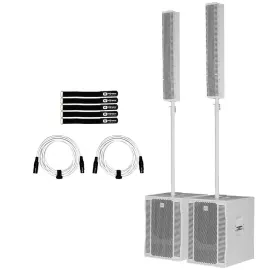 RCF EVOX 12 WHT Active Powered Portable Array PA DJ Speaker Systems White Pair