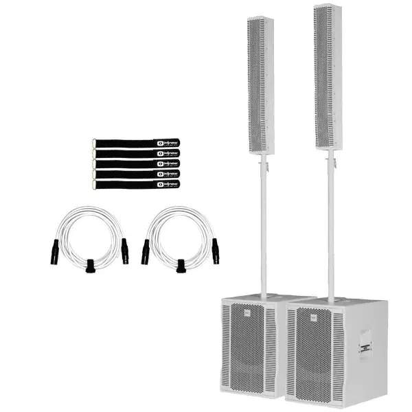 RCF EVOX 12 WHT Active Powered Portable Array PA DJ Speaker Systems White Pair
