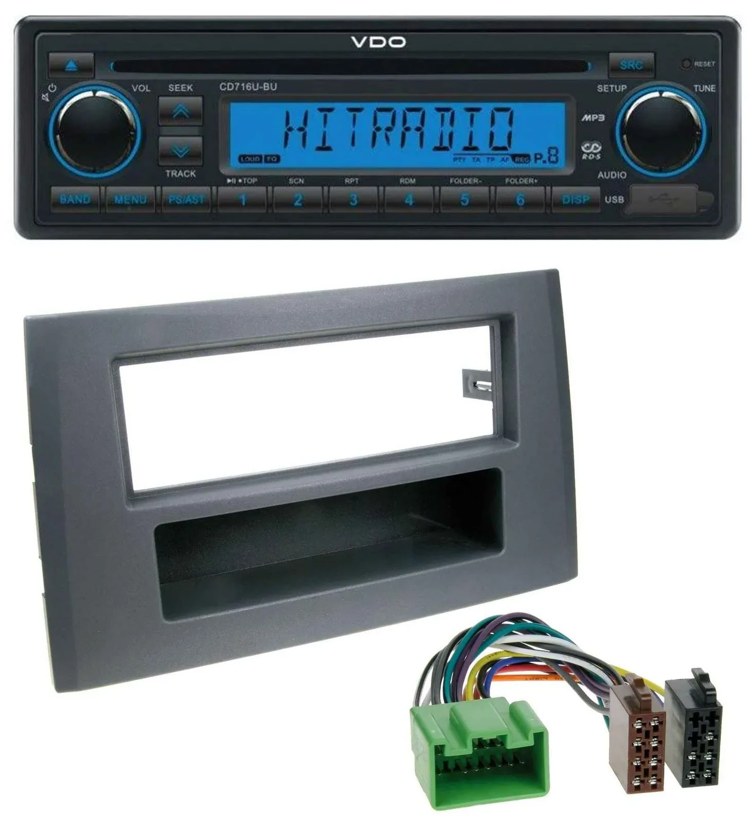 VDO AUX MP3 1DIN CD USB Autoradio für Volvo XC90 (16 Pin, 2002-2014)