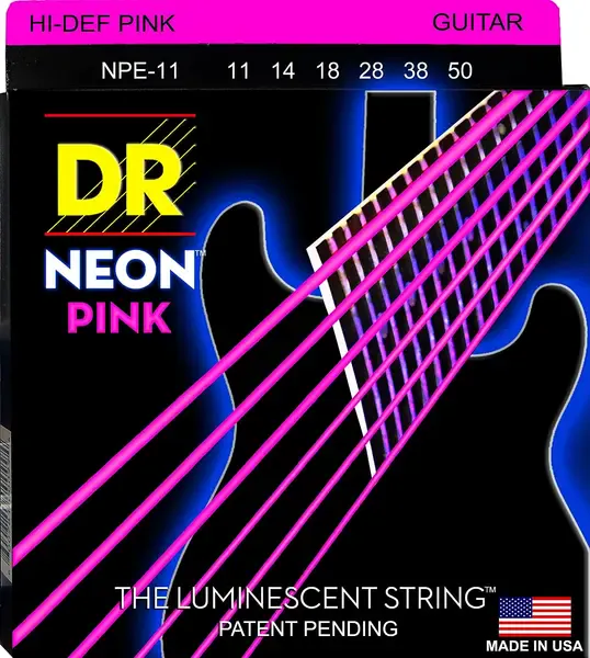 Струны для электрогитары DR Strings NPE-11 Neon Pink 11-50