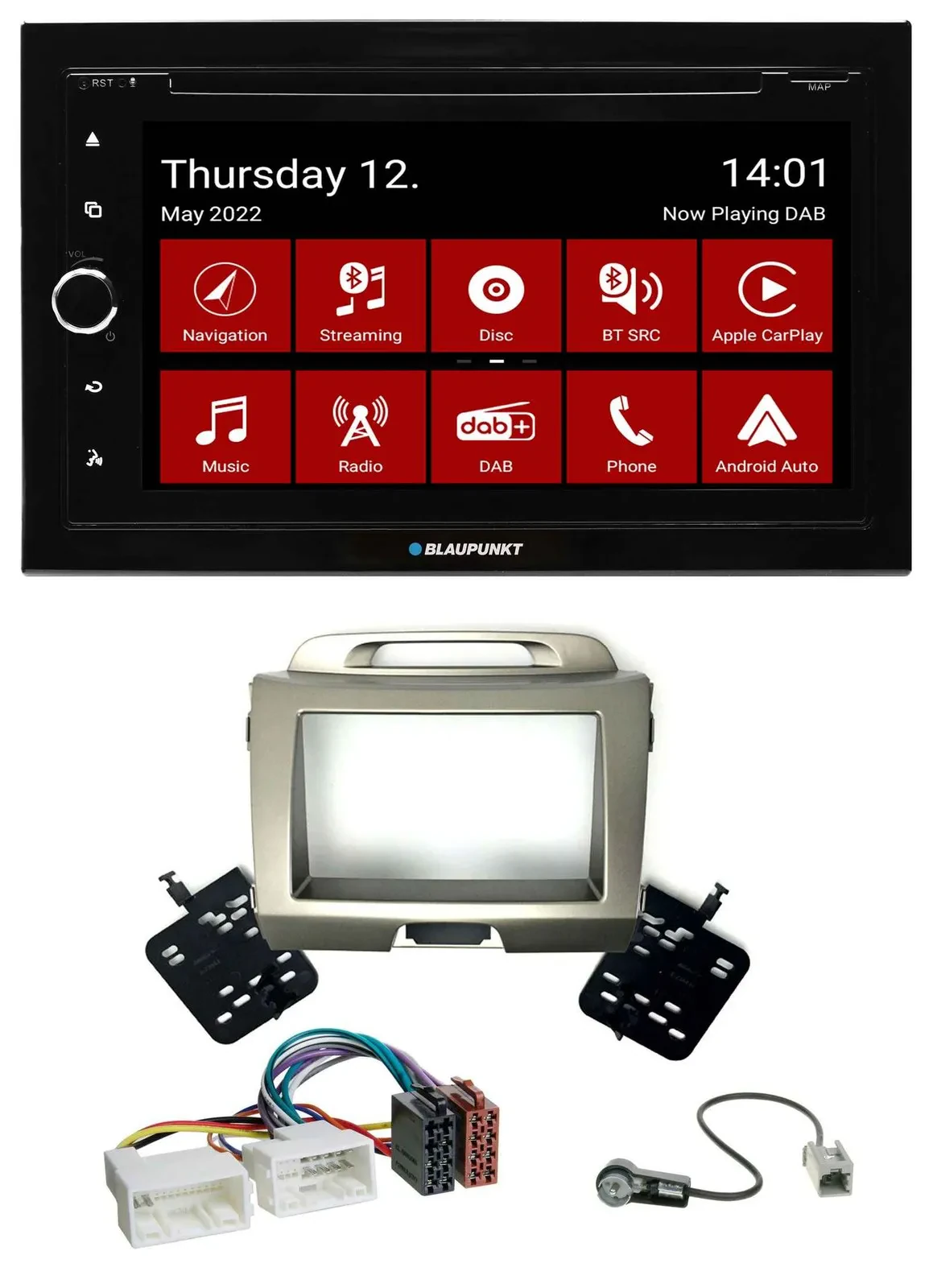 Blaupunkt MP3 DVD Bluetooth DAB 2DIN USB Autoradio für Kia Sportage 3 SL 10-15 s