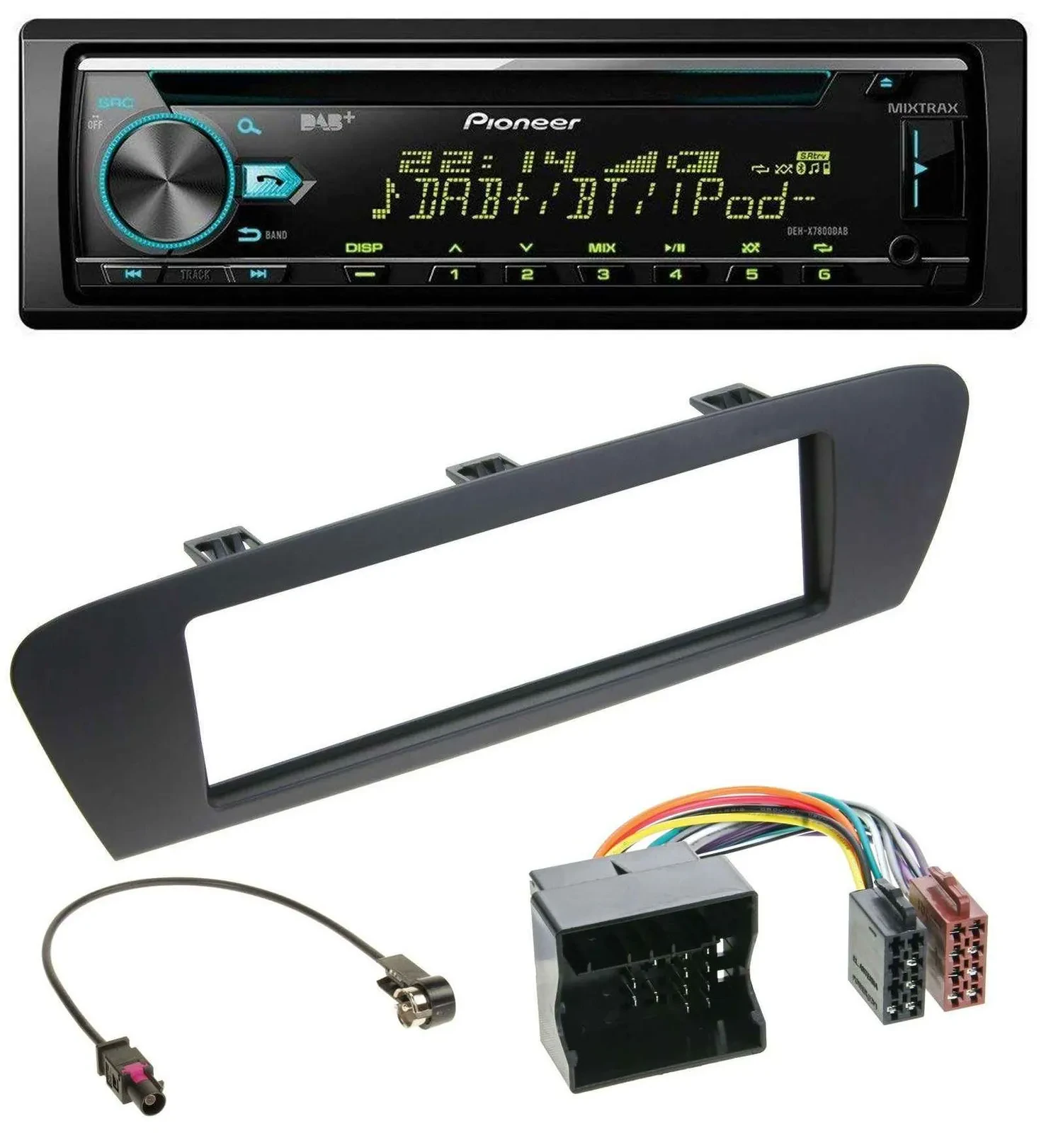 Pioneer DAB MP3 CD USB Bluetooth Autoradio für Renault Scenic (ab 12) - braun