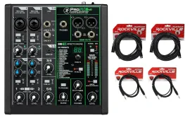 Mackie ProFX6v3 6-Channel Pro Effects Mixer w/USB ProFX6 v3+XLR+1/4" Cables