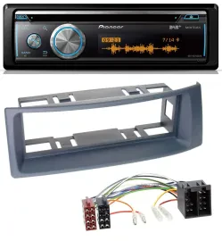 Pioneer MP3 DAB USB CD Bluetooth Autoradio für Renault Scenic Megane bis 03 grau