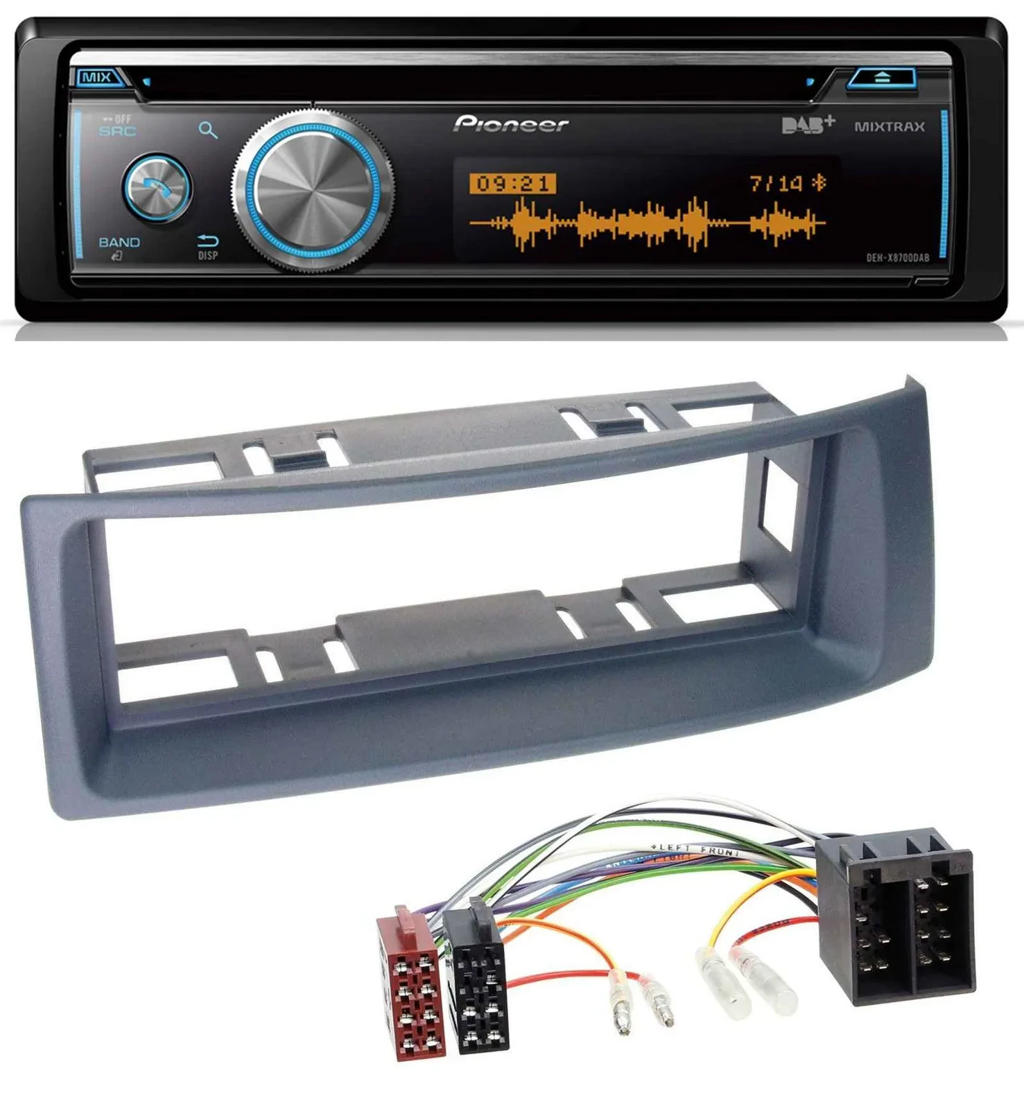 Pioneer MP3 DAB USB CD Bluetooth Autoradio für Renault Scenic Megane bis 03 grau