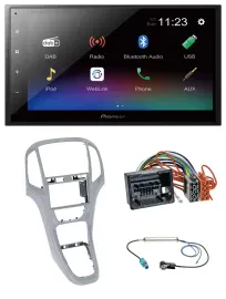 Pioneer USB Bluetooth DAB 2DIN MP3 Autoradio für Opel Astra J ab 2009 Platinsilb