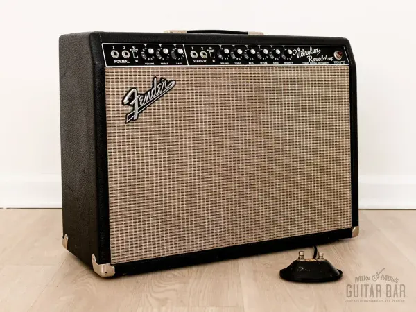 1966 Fender Vibrolux Reverb Black Panel Vintage Tube Amp w/ Jensen C10N, Ftsw