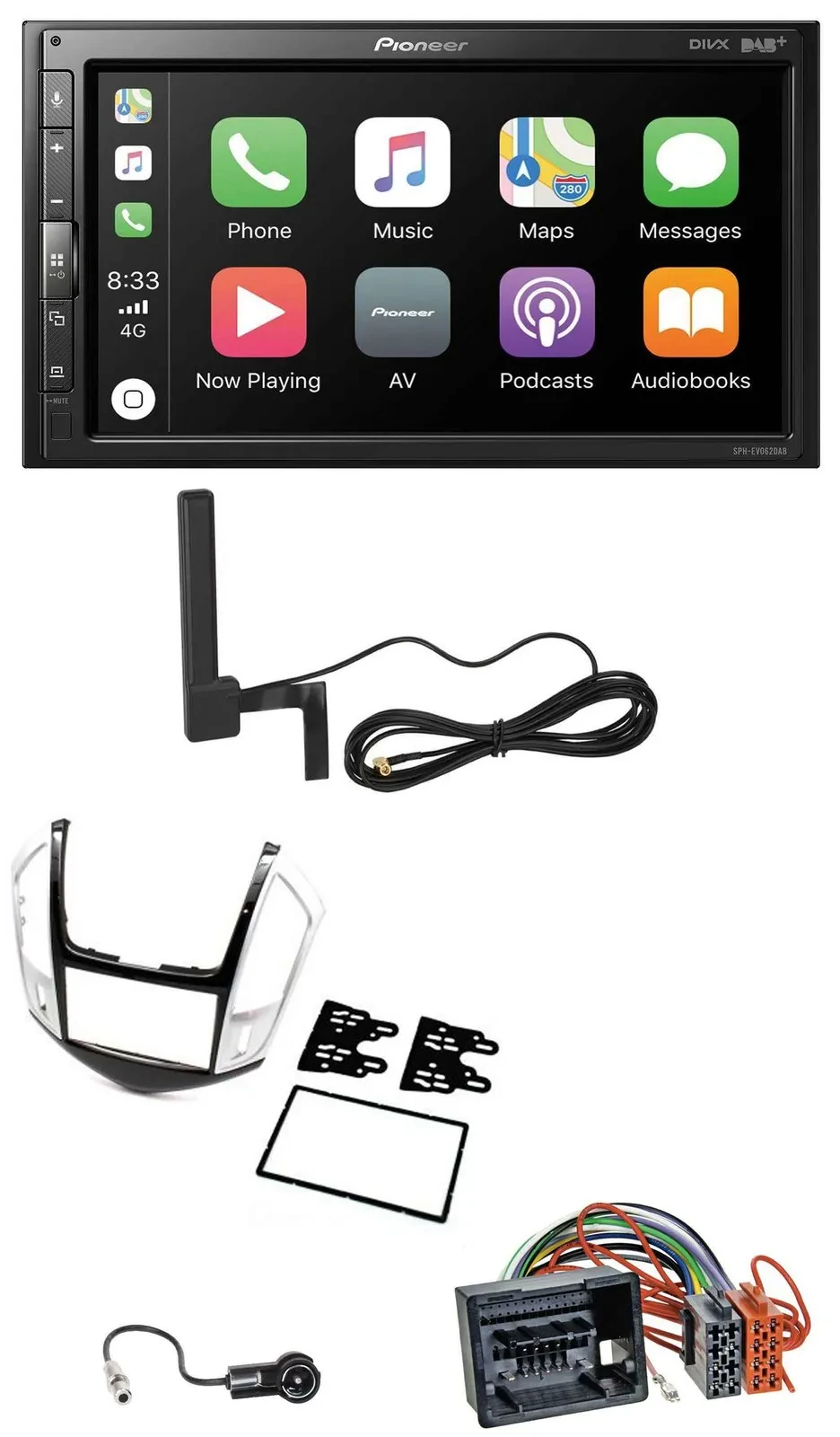 Pioneer USB 2DIN Bluetooth DAB MP3 Autoradio für Chevrolet Cruze 2011-2016