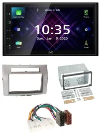JVC DAB 2DIN MP3 Bluetooth USB Autoradio für Toyota Corolla Verso 04-09 silber